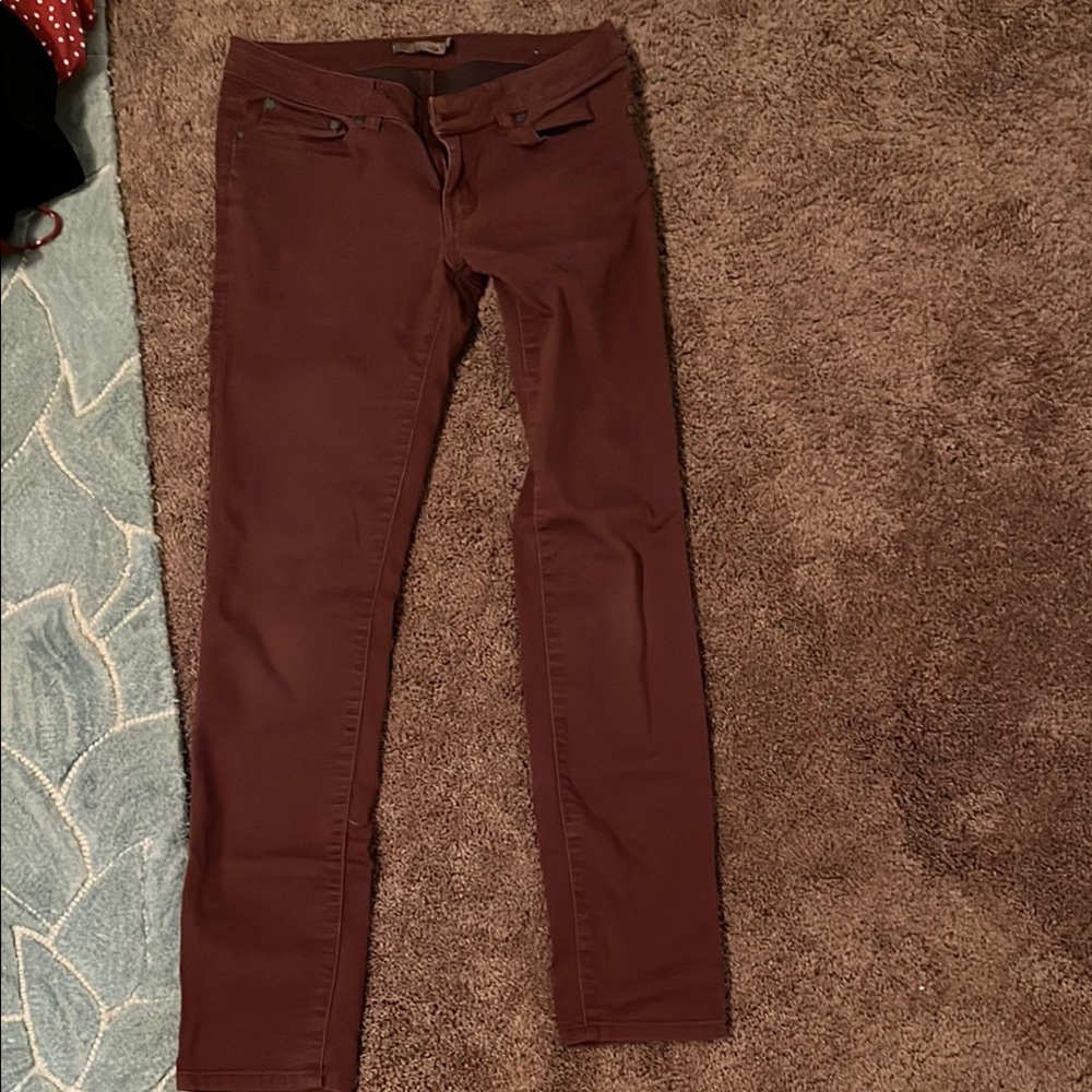 Prana maroon straight leg Skinny Pants